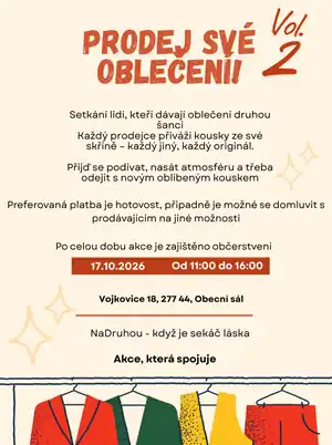 Plakát akce Prodej své oblečení Vol. 2 ve Vojkovicích